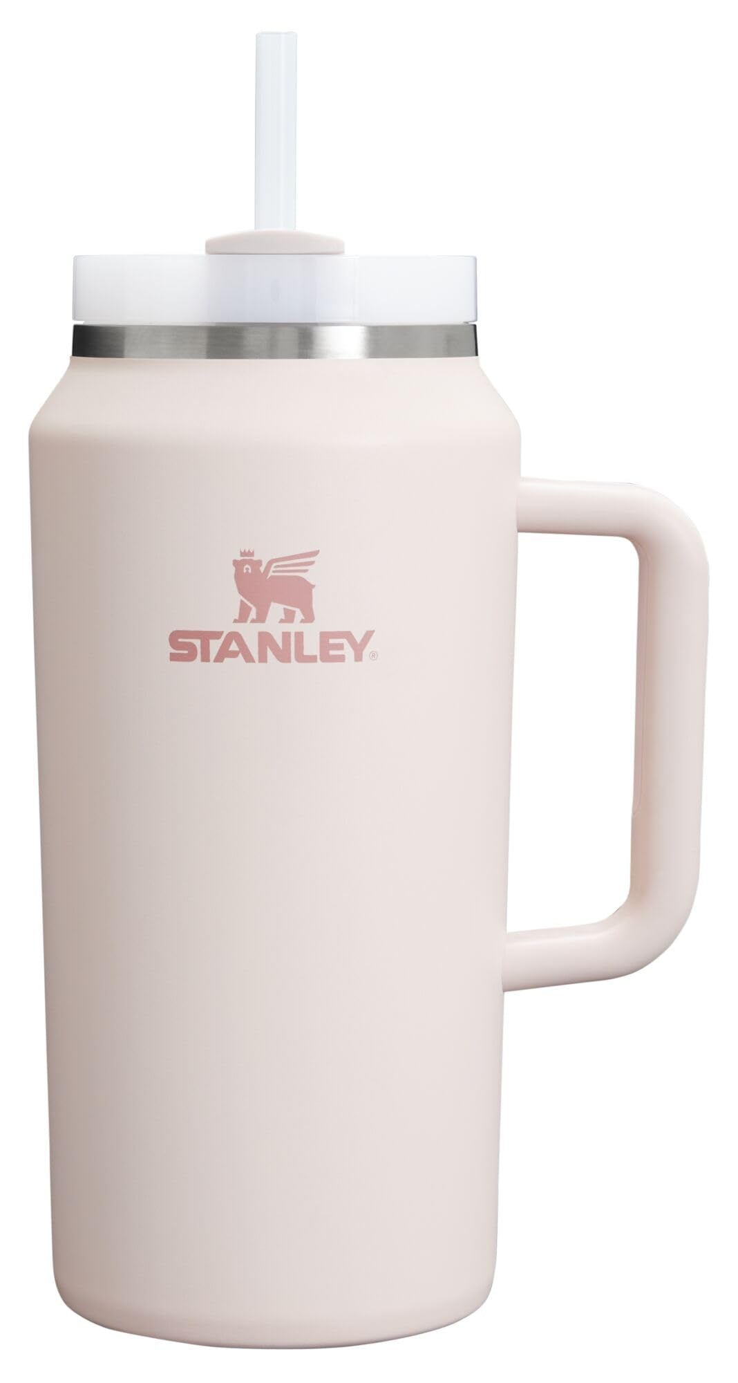 Stanley Quencher H2.0 Tumbler with Handle and Straw 30 oz | Flowstate 3-Position Lid | Cup Holder Compatible for Travel | Insulated Stainless Steel Cup | BPA-Free | Rose Quartz 2.0
