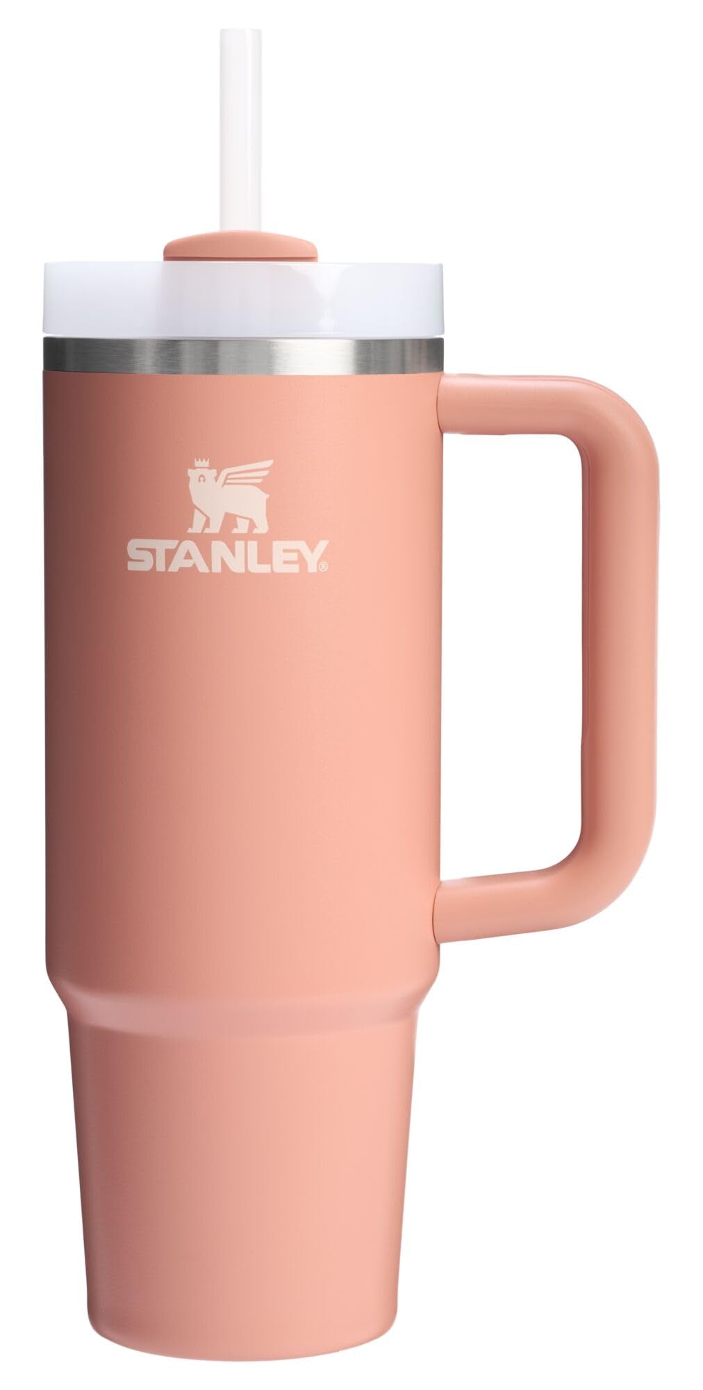 Stanley Quencher H2.0 Tumbler with Handle and Straw 30 oz | Flowstate 3-Position Lid | Cup Holder Compatible for Travel | Insulated Stainless Steel Cup | BPA-Free | Rose Quartz 2.0
