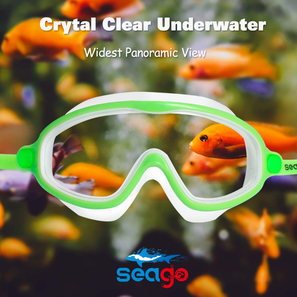 Seago Swim Goggles 2 Pack Anti-Fog Anti-UV Wide View Swimming Goggles for Kids 3-15