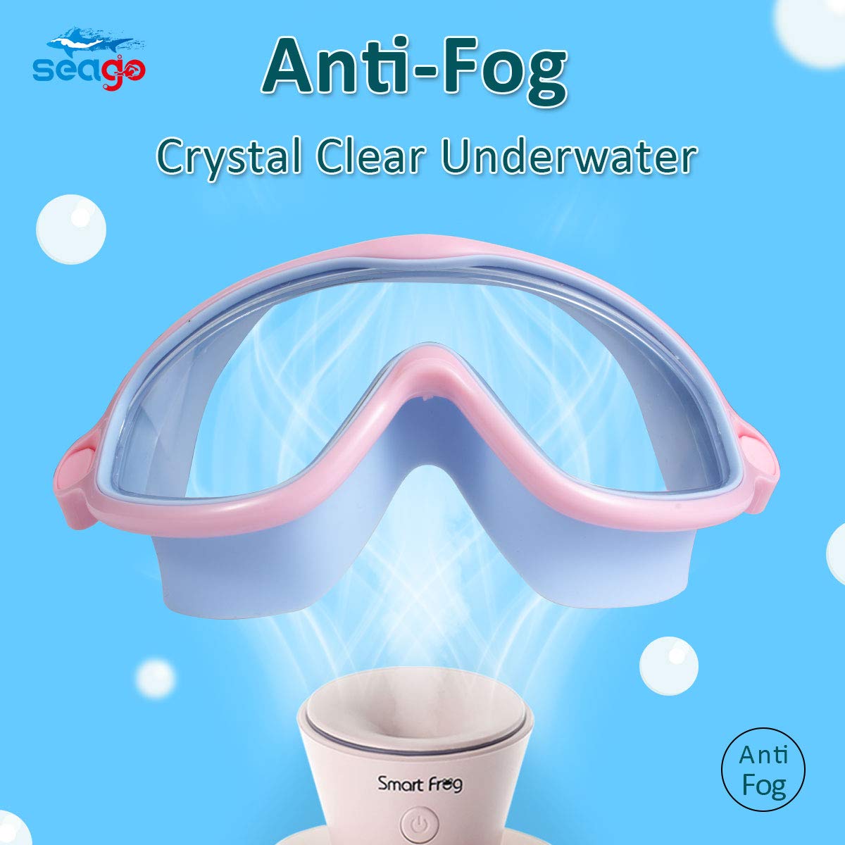 Seago Swim Goggles 2 Pack Anti-Fog Anti-UV Wide View Swimming Goggles for Kids 3-15