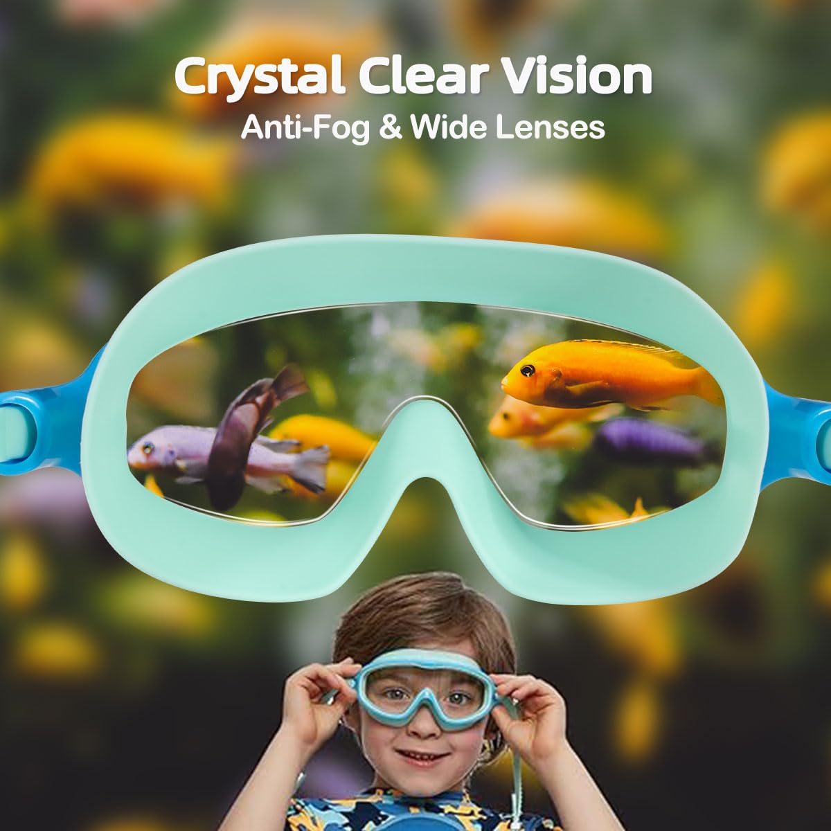 Seago Swim Goggles 2 Pack Anti-Fog Anti-UV Wide View Swimming Goggles for Kids 3-15