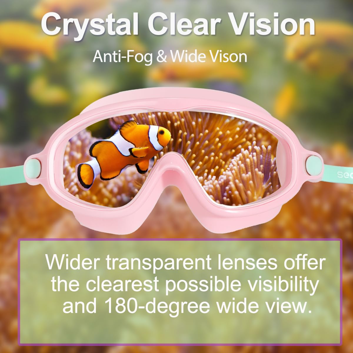 Seago Swim Goggles 2 Pack Anti-Fog Anti-UV Wide View Swimming Goggles for Kids 3-15
