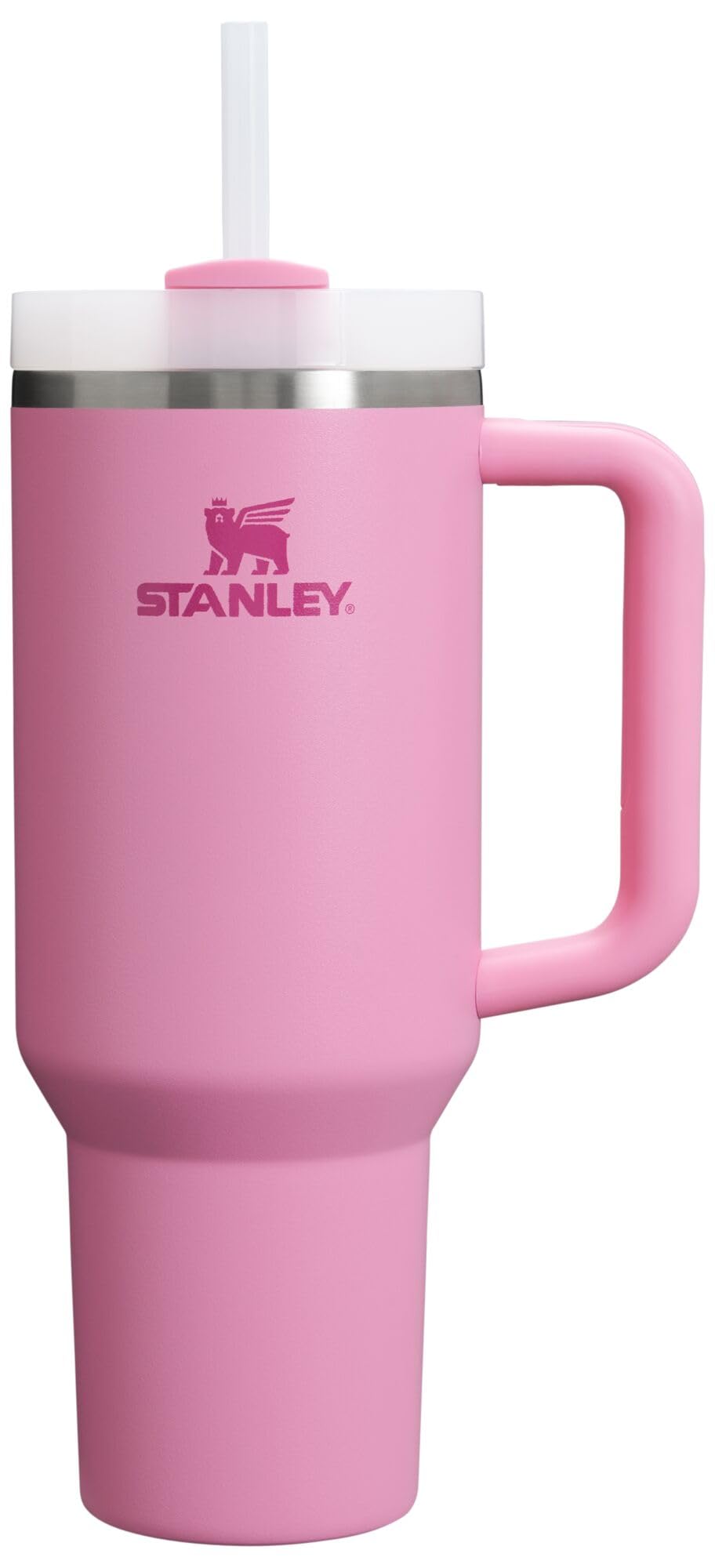 Stanley Quencher H2.0 Tumbler with Handle and Straw 30 oz | Flowstate 3-Position Lid | Cup Holder Compatible for Travel | Insulated Stainless Steel Cup | BPA-Free | Rose Quartz 2.0