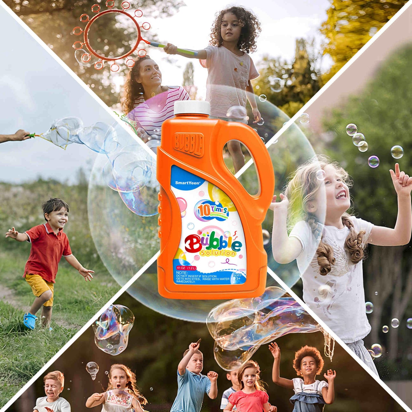 41oz Concentrated Bubble Solution Refill (Close to 1.2L/ up to 3.2 Gallon)-Safe for Kids, Perfect for Bubble Machines, Wands & Blowers - Ideal for Birthday Parties & Summer Fun (Blue)